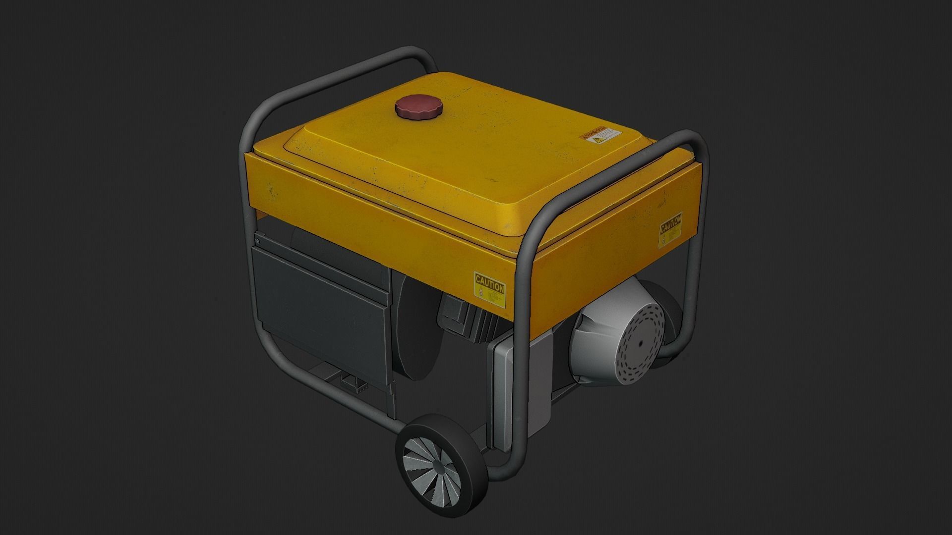 Electric Power Generator Low-poly 3D model_10