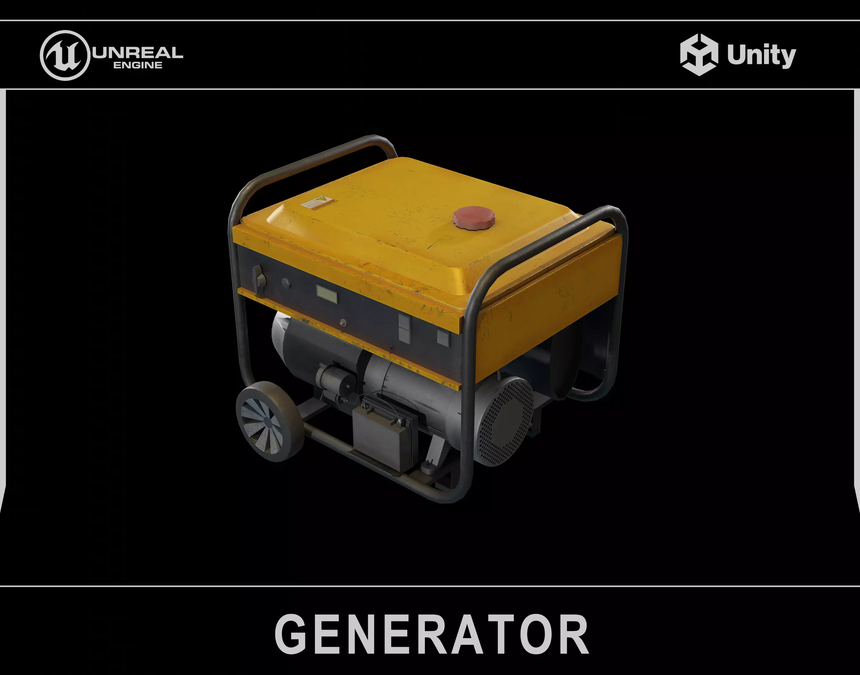 Electric Power Generator Low-poly 3D model_0