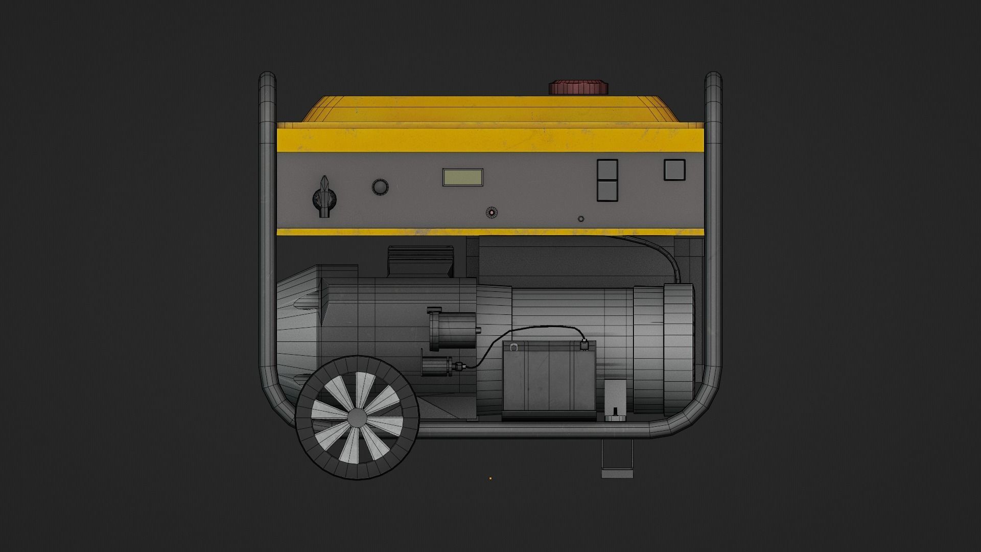 Electric Power Generator Low-poly 3D model_19