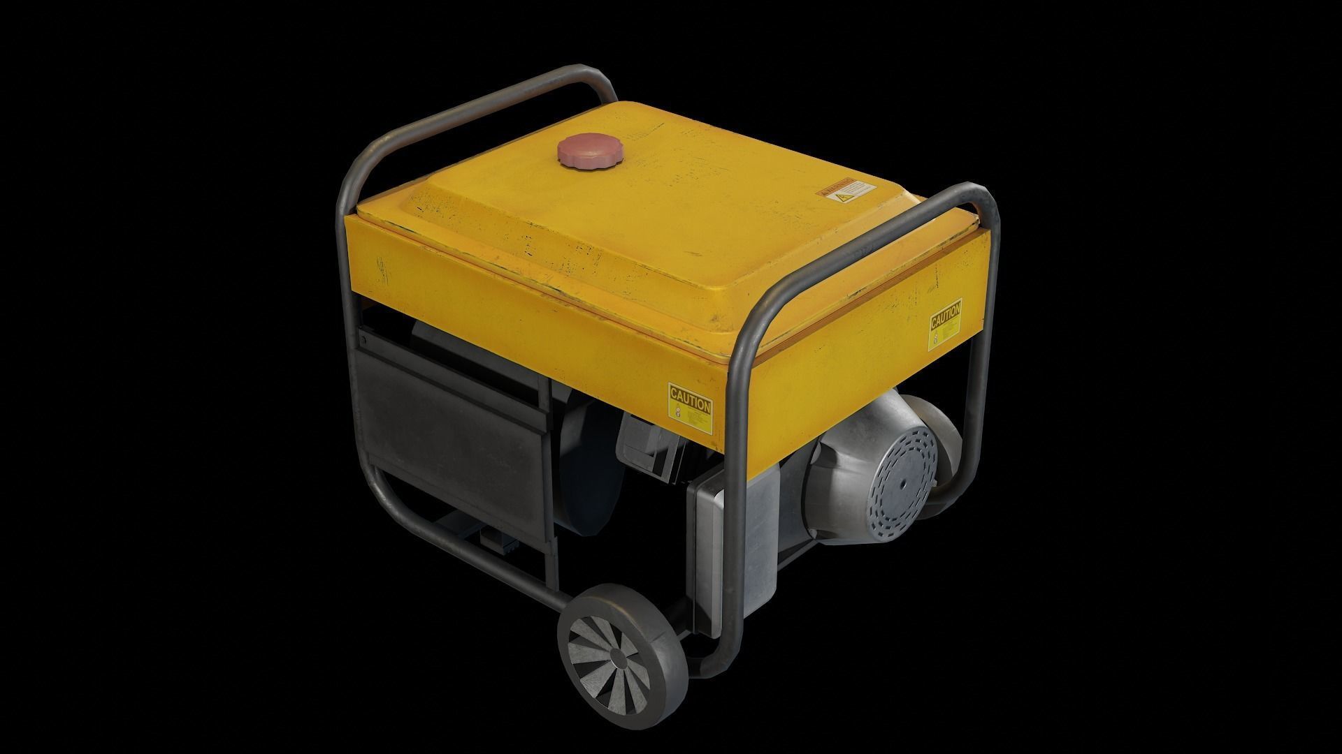 Electric Power Generator Low-poly 3D model_3