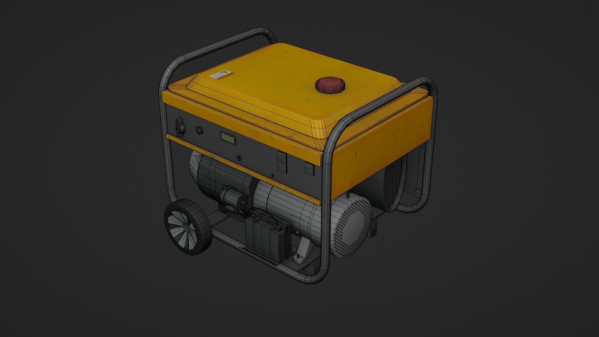 Electric Power Generator Low-poly 3D model_17