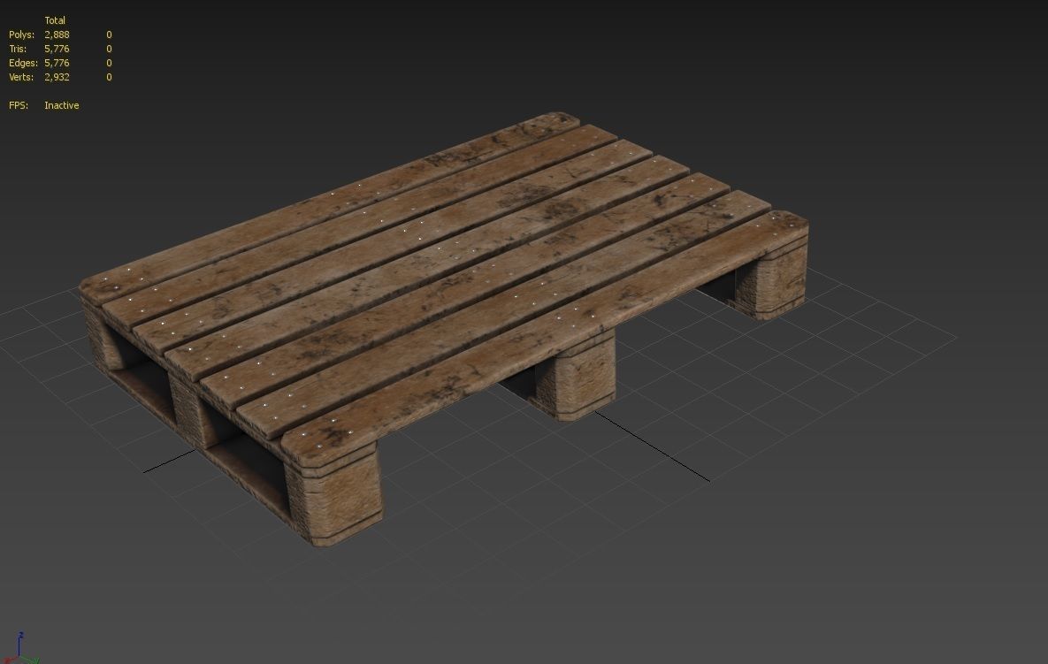 Wooden Pallet M01 Low-poly 3D model_8
