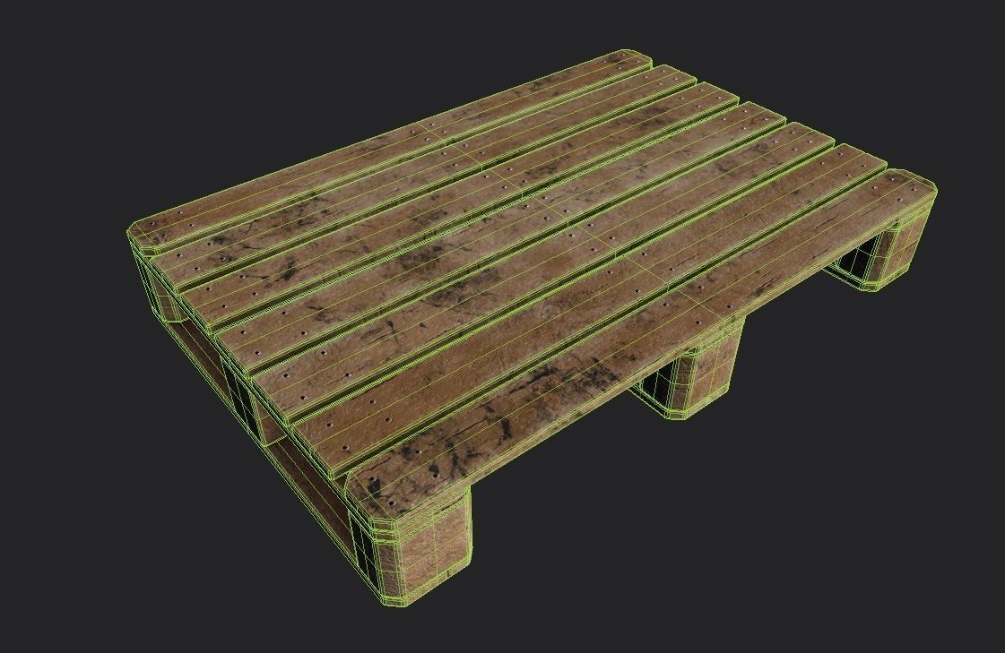 Wooden Pallet M01 Low-poly 3D model_1