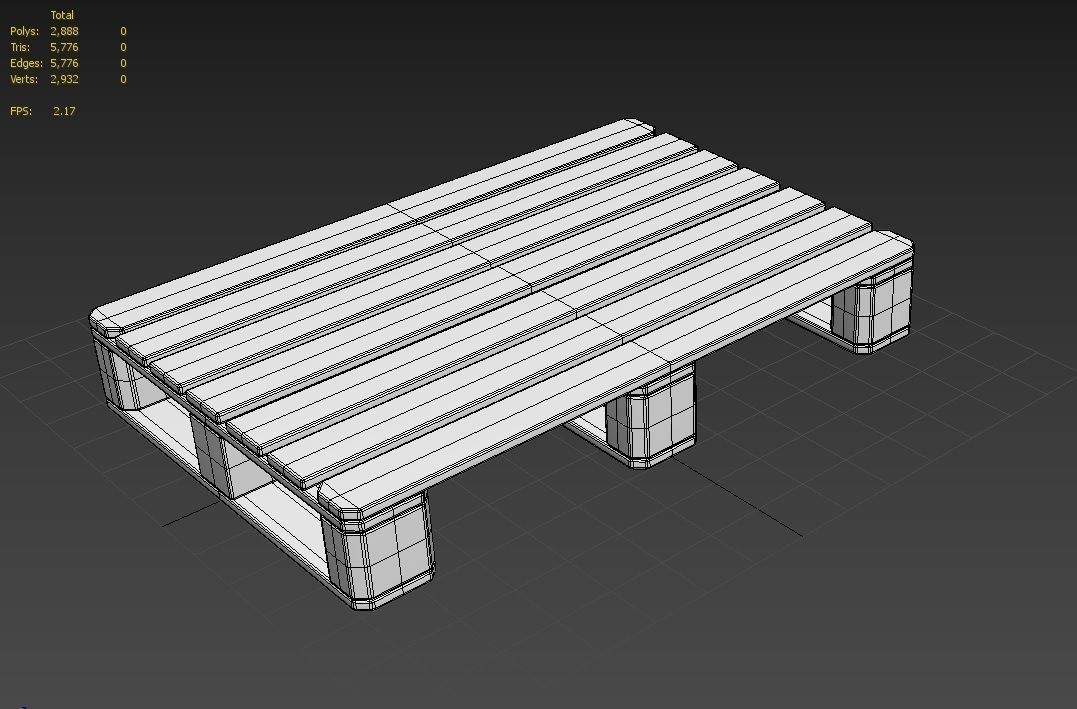 Wooden Pallet M01 Low-poly 3D model_7