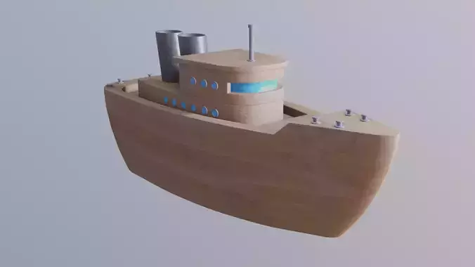 WOODEN TOY SHIP  - RogueFilmProductions Low-poly 3D model