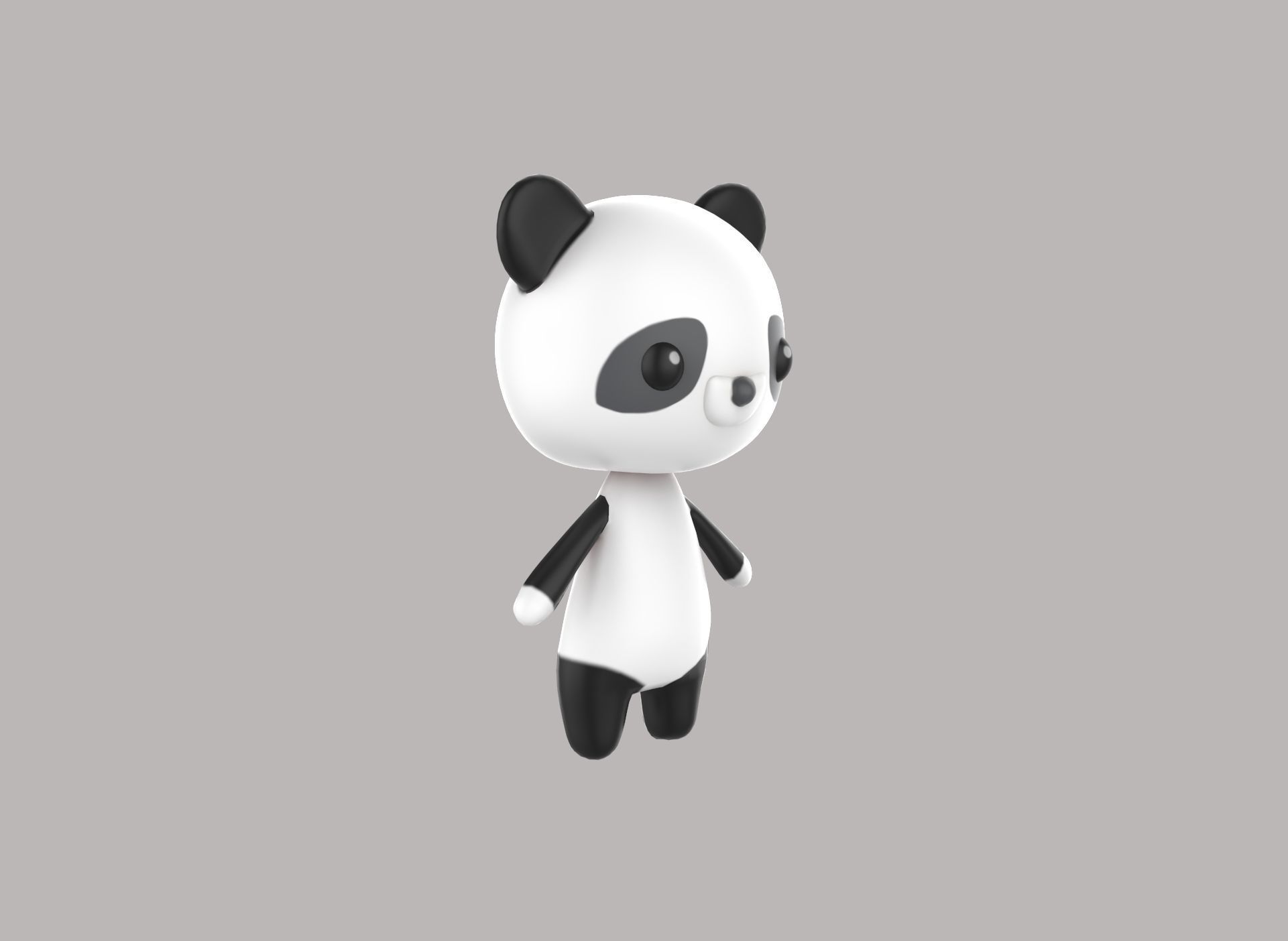 Panda low poly animated v001 Low-poly 3D model_7