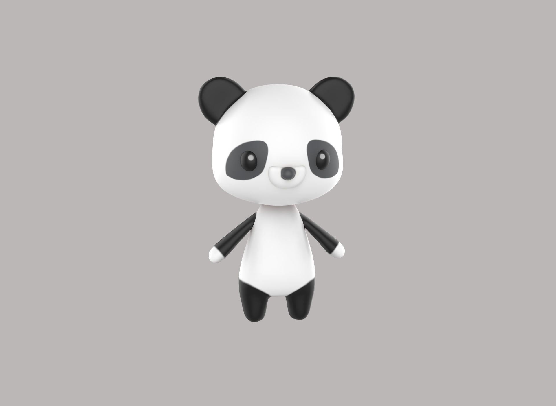 Panda low poly animated v001 Low-poly 3D model_6