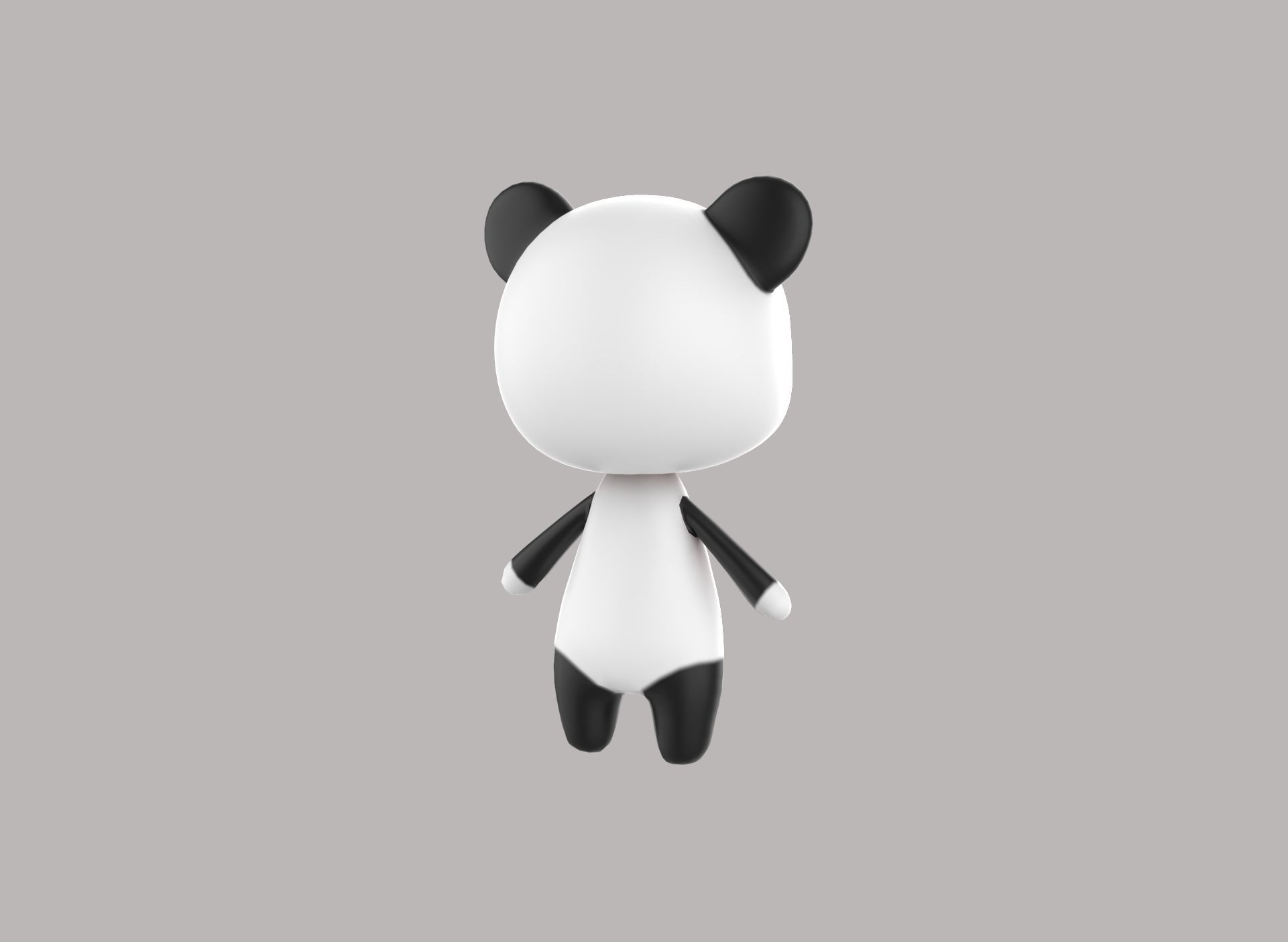 Panda low poly animated v001 Low-poly 3D model_11