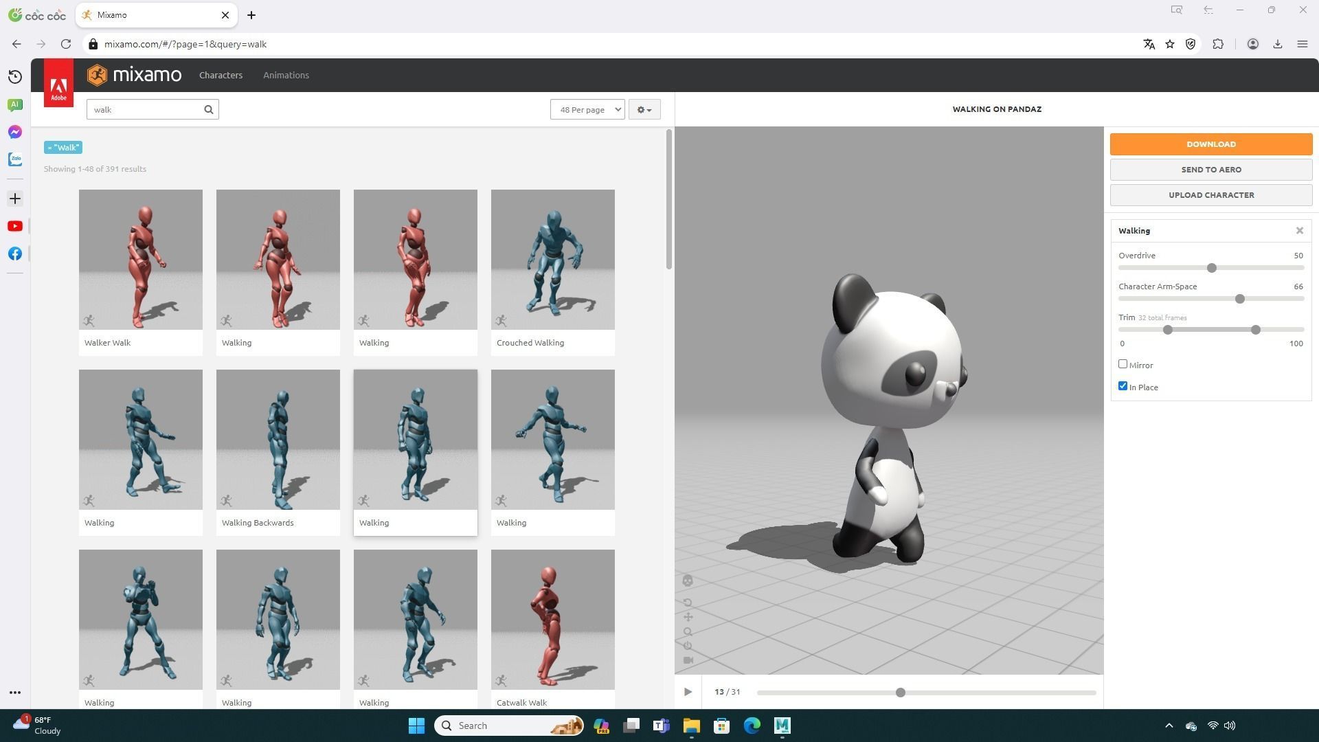 Panda low poly animated v001 Low-poly 3D model_1
