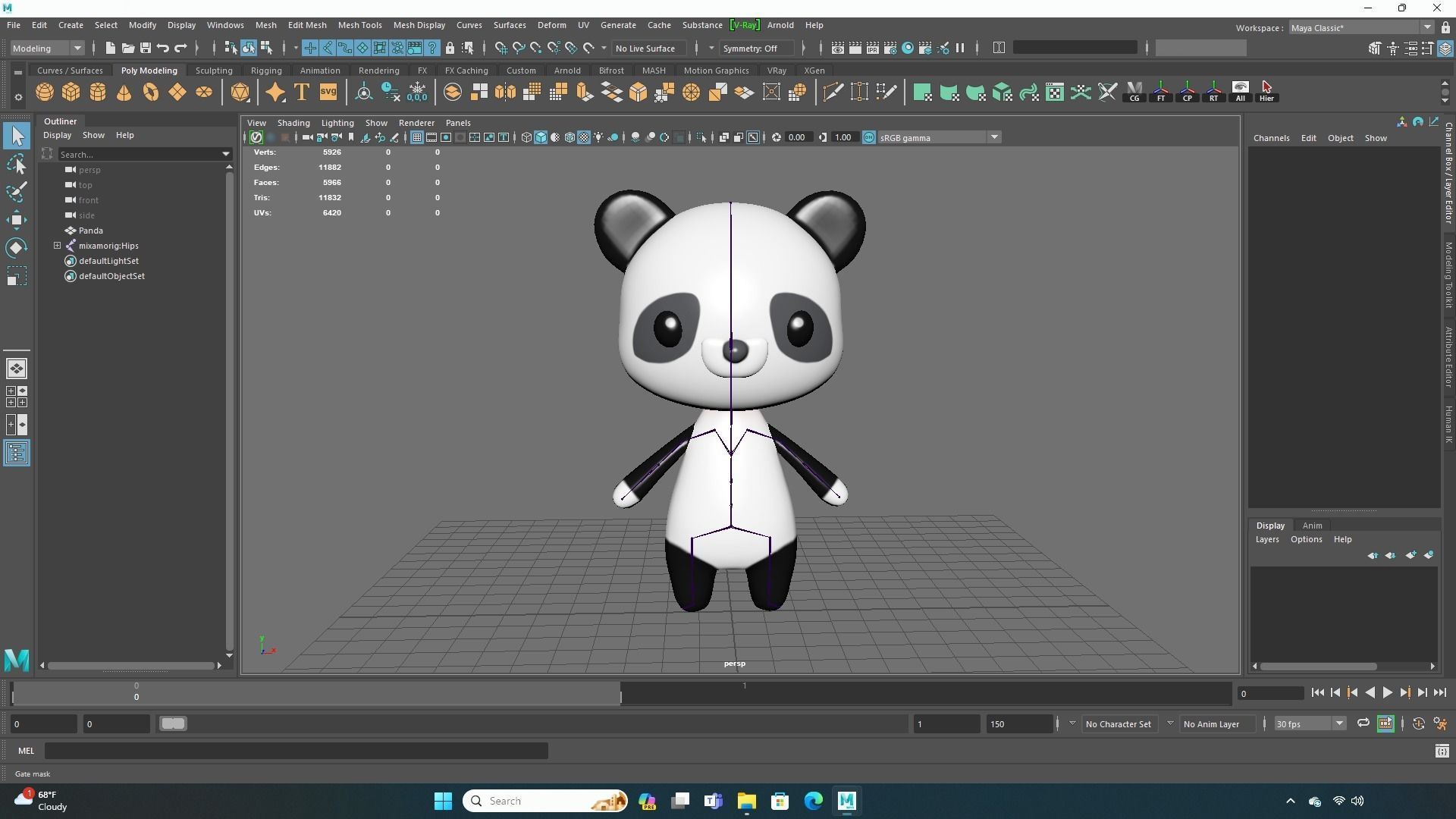 Panda low poly animated v001 Low-poly 3D model_4