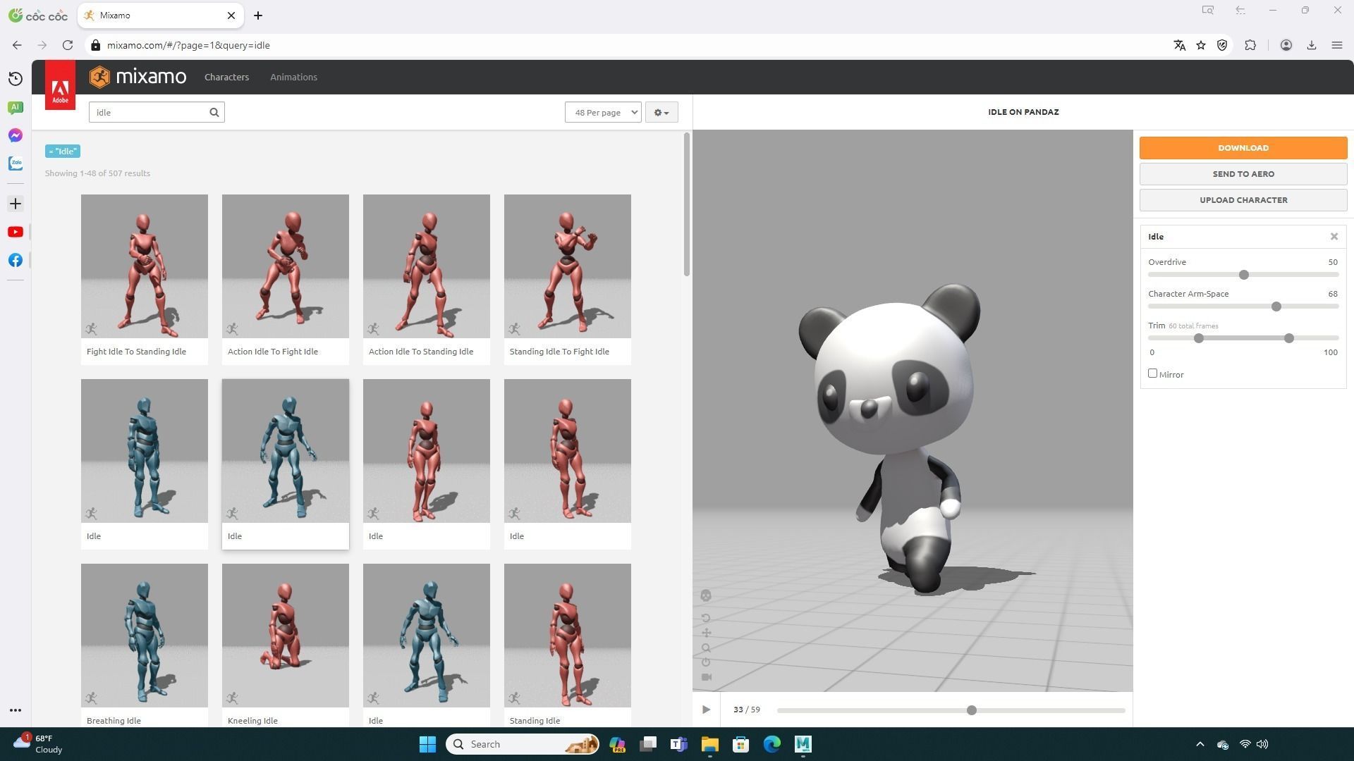 Panda low poly animated v001 Low-poly 3D model_2