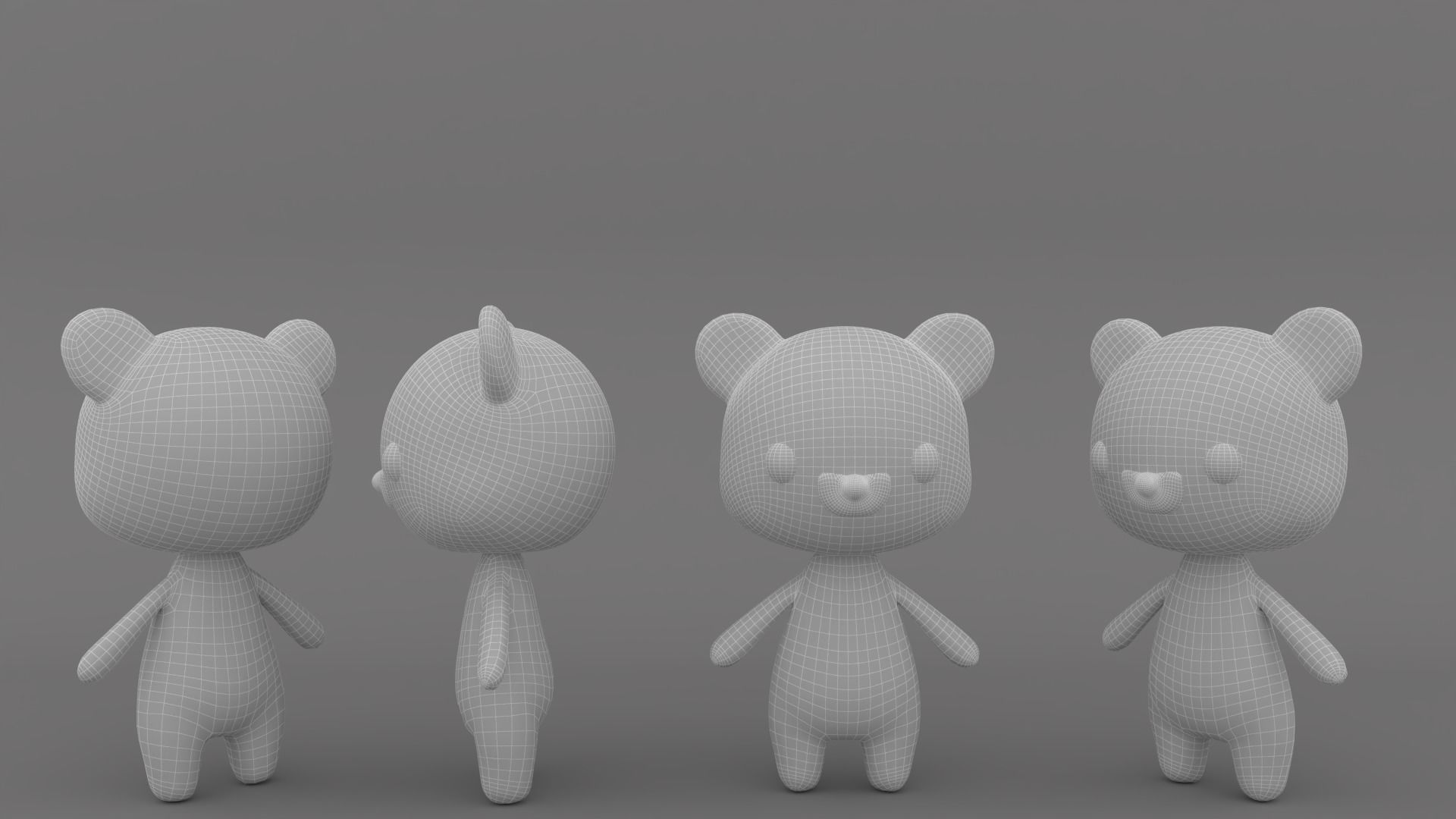Panda low poly animated v001 Low-poly 3D model_5