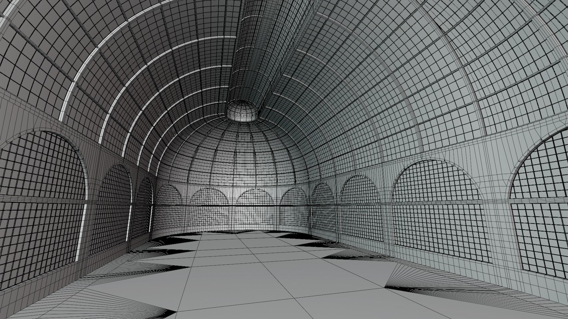 Pavilion glass building III 3D model_5