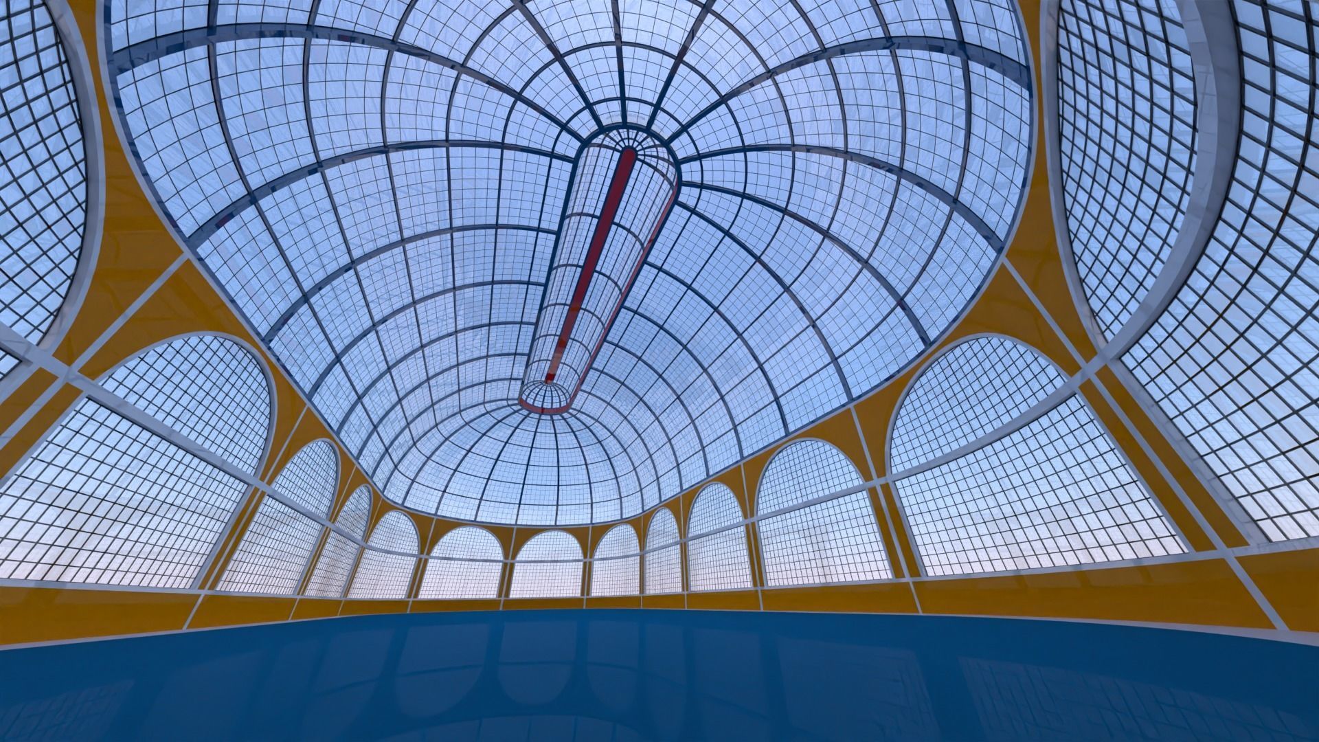 Pavilion glass building III 3D model_13