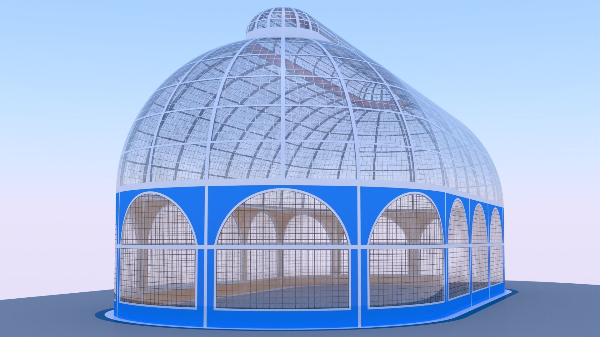 Pavilion glass building III 3D model_11