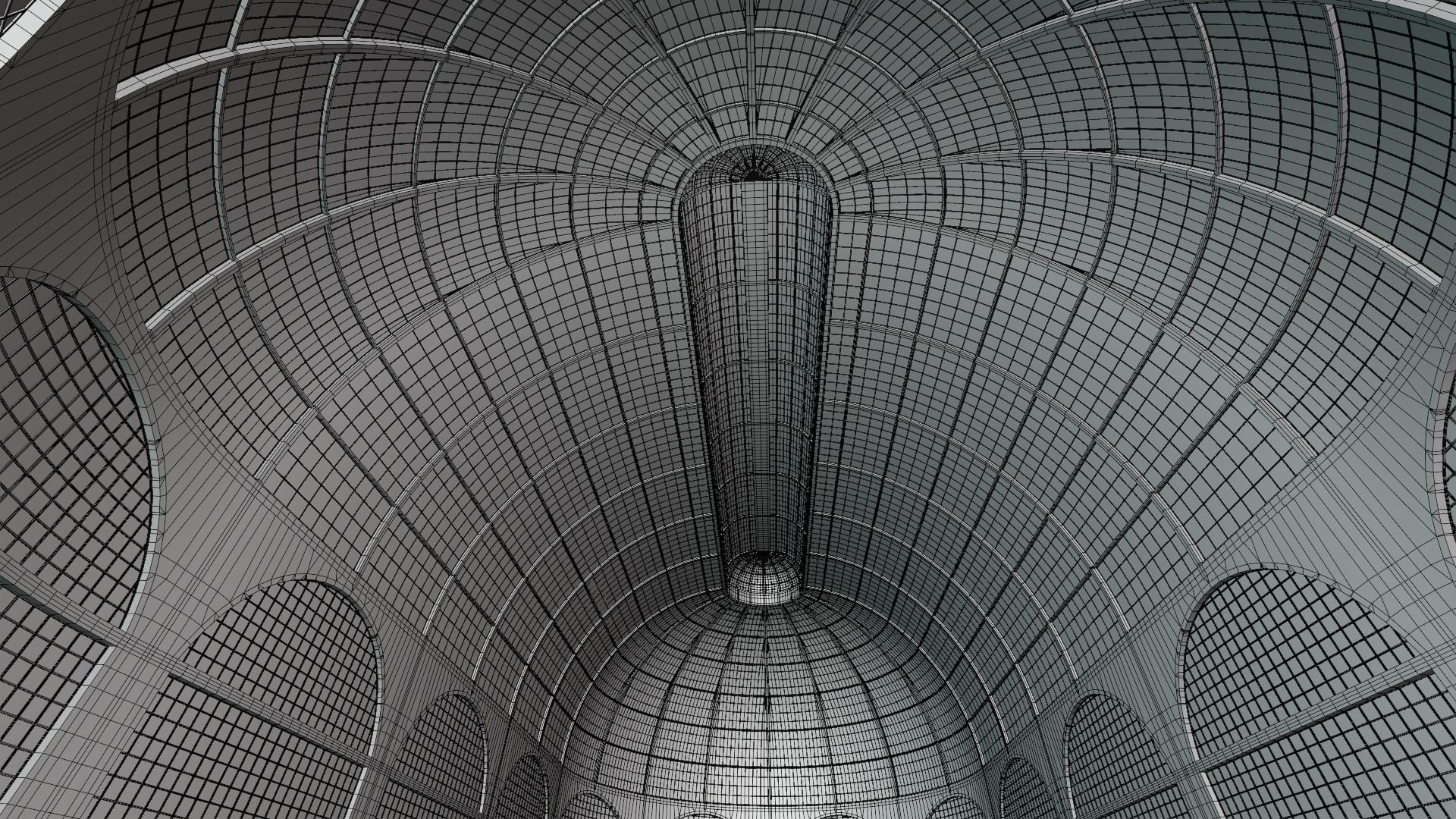 Pavilion glass building III 3D model_7