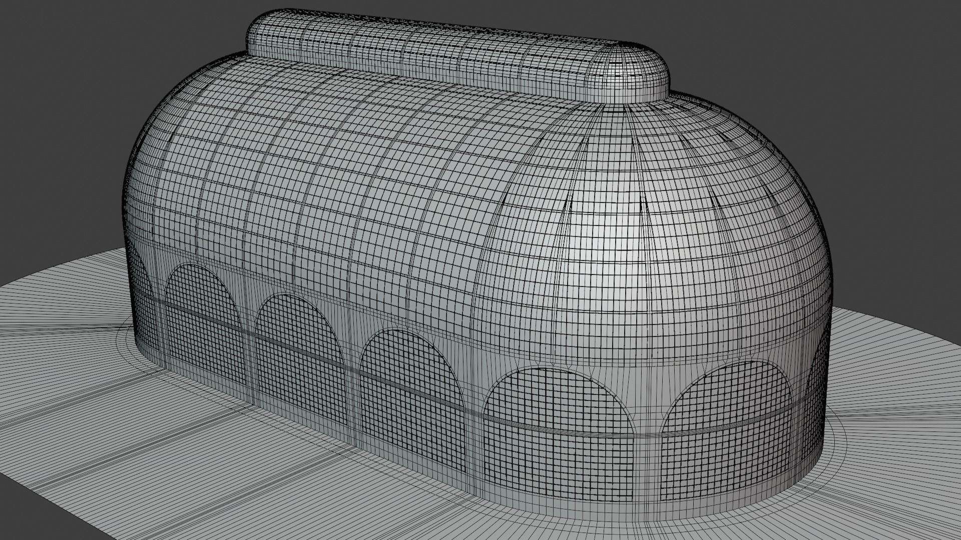 Pavilion glass building III 3D model_3