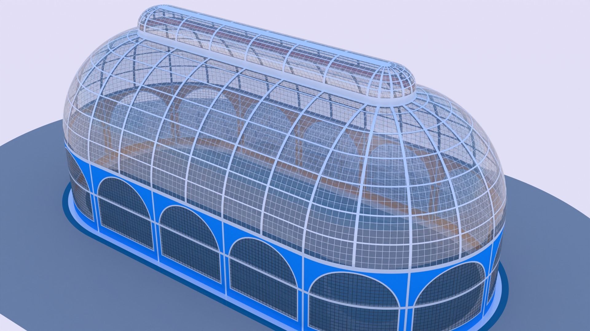 Pavilion glass building III 3D model_12
