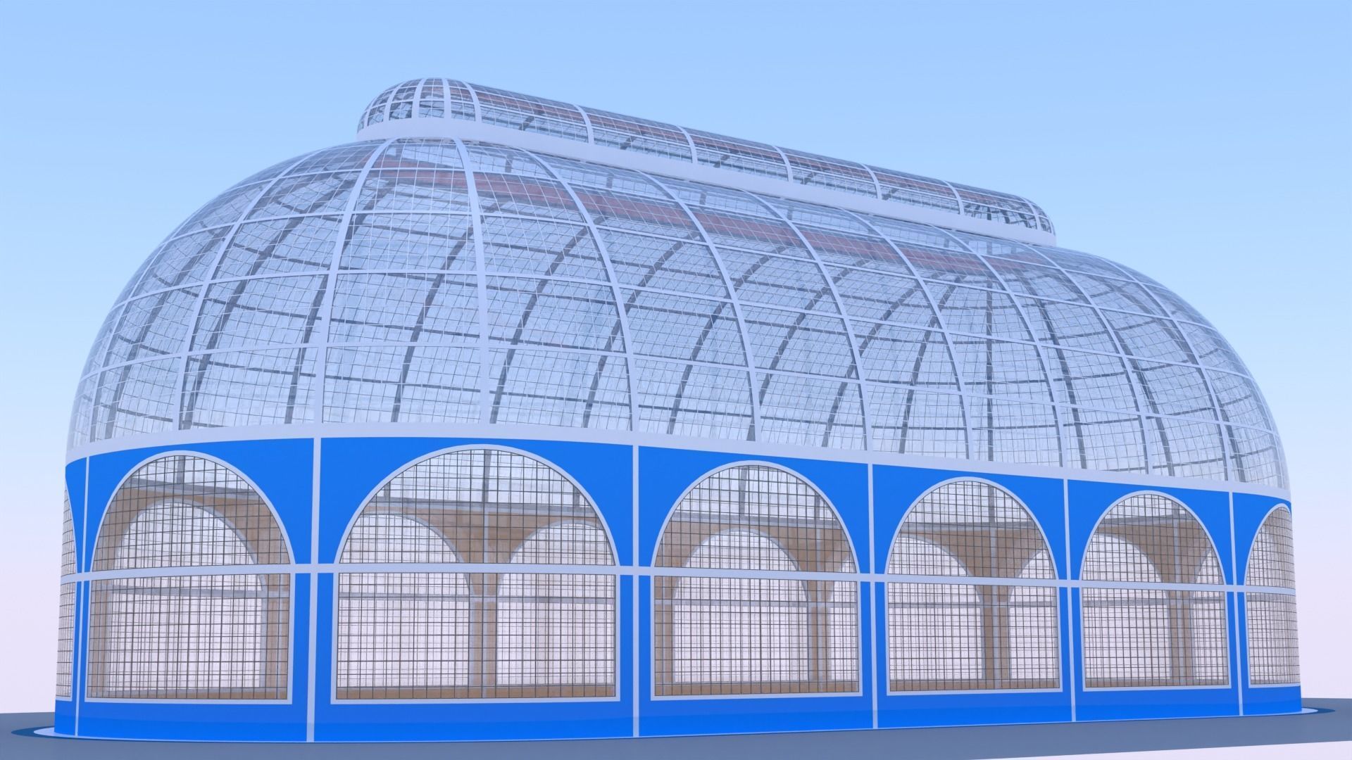 Pavilion glass building III 3D model_10