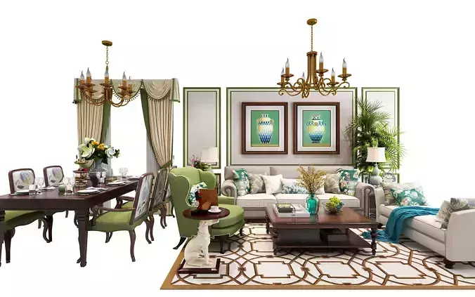 chair coffee table sofa American