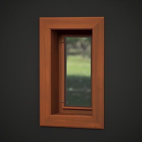 Small Wood Window 3D model