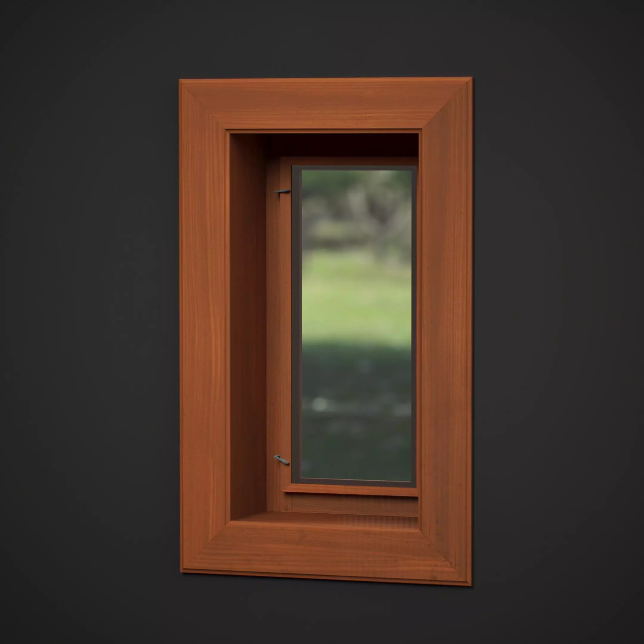 Small Wood Window 3D model_0