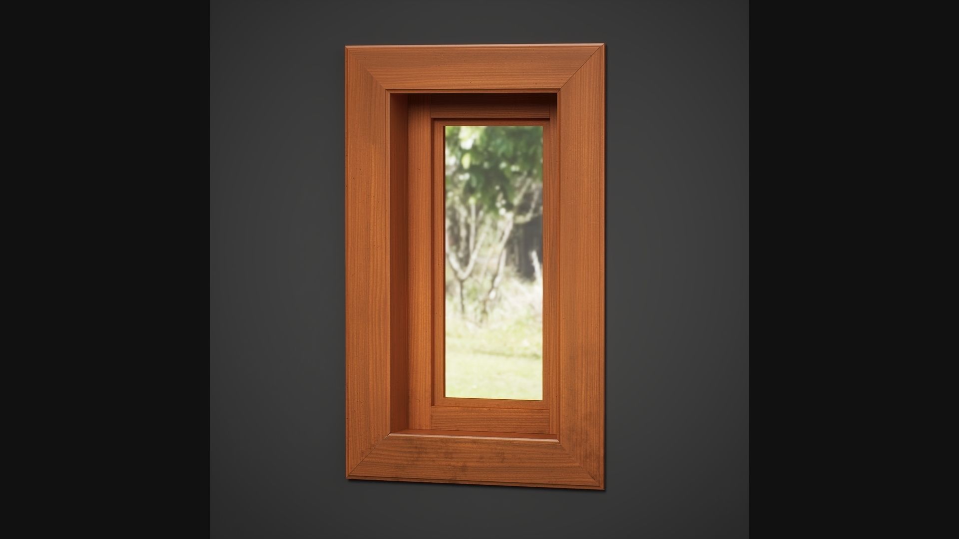 Small Wood Window 3D model_2