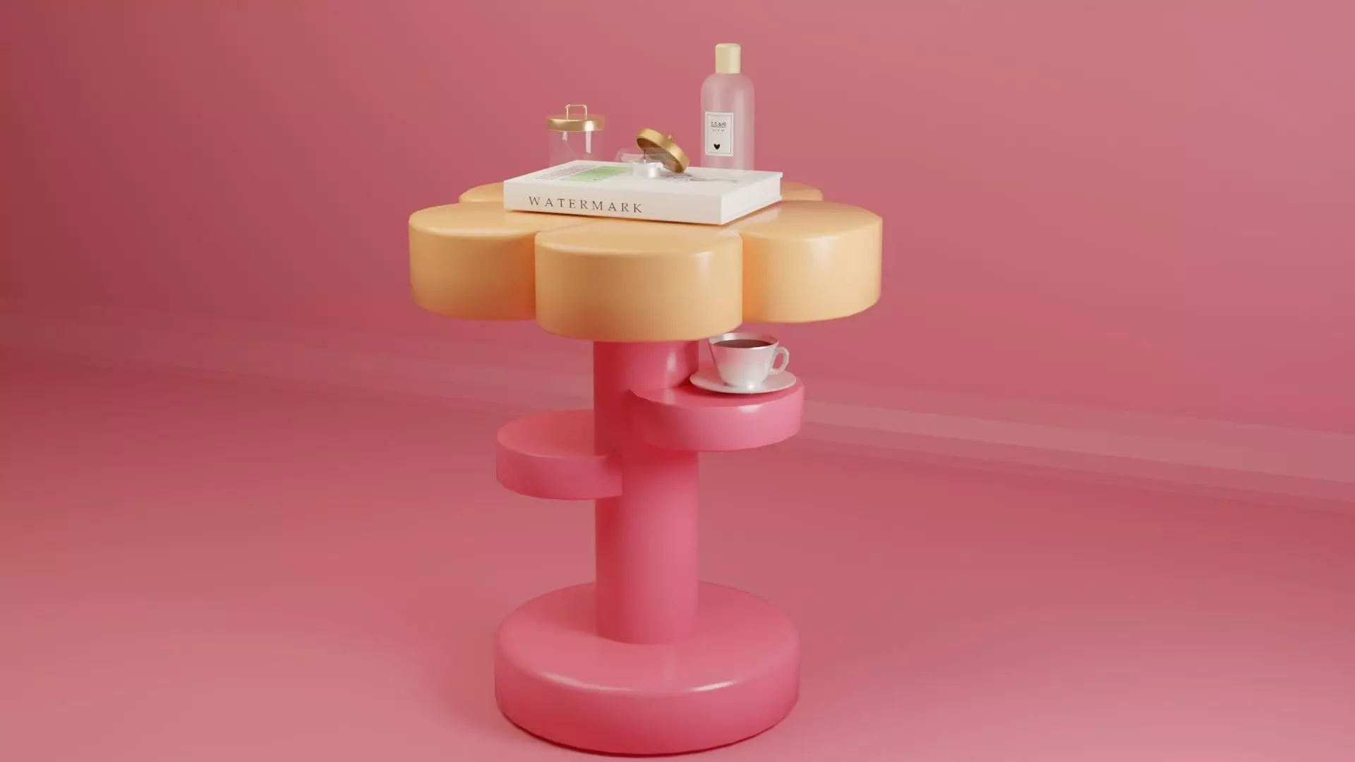 Flower TableSet Low-poly 3D model_0