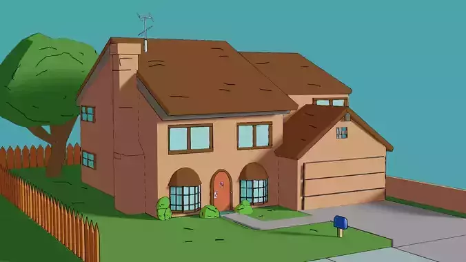 The Simpsons House Low-poly 3D model