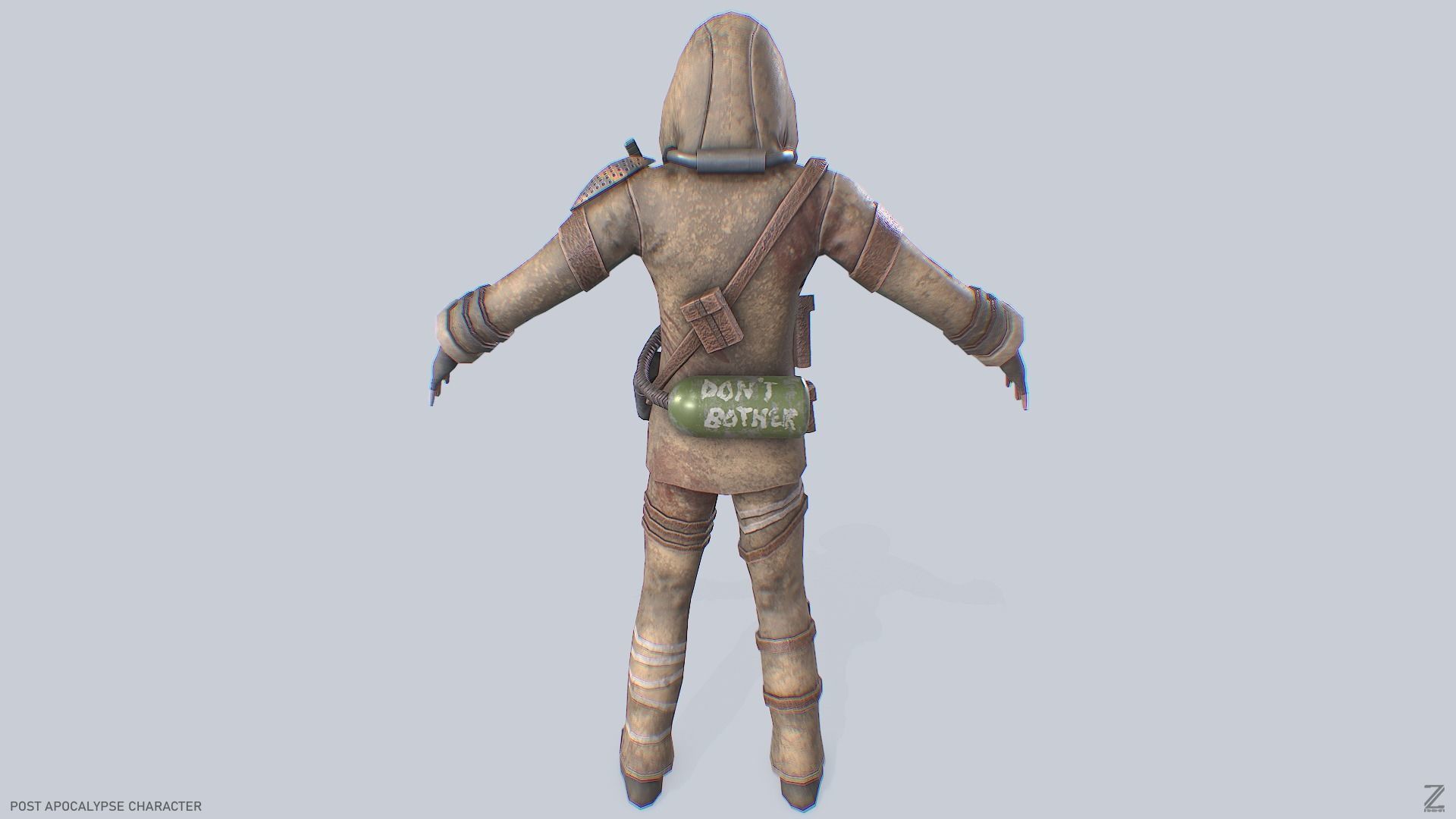 Post apocalypse character Low-poly 3D model_6