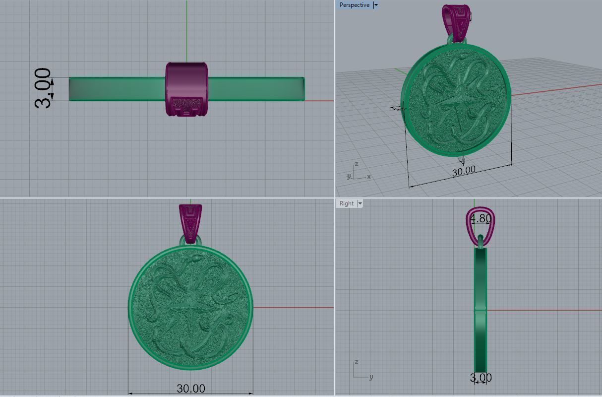 Pendant 3D print model_4