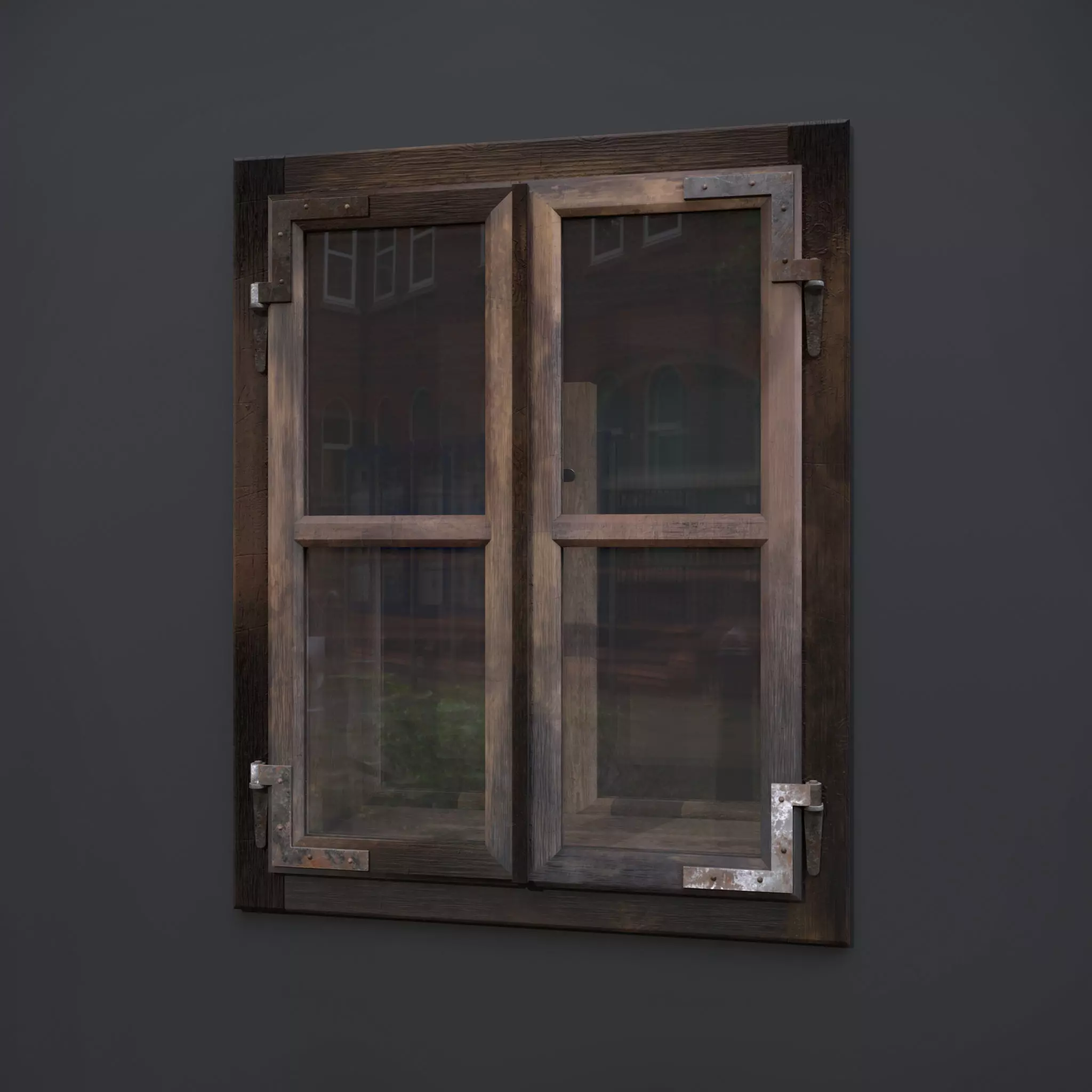 Small Wood Window 3D model_0