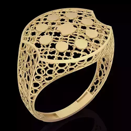 Lux ring silver gold sterling printable jewelry 3D model 