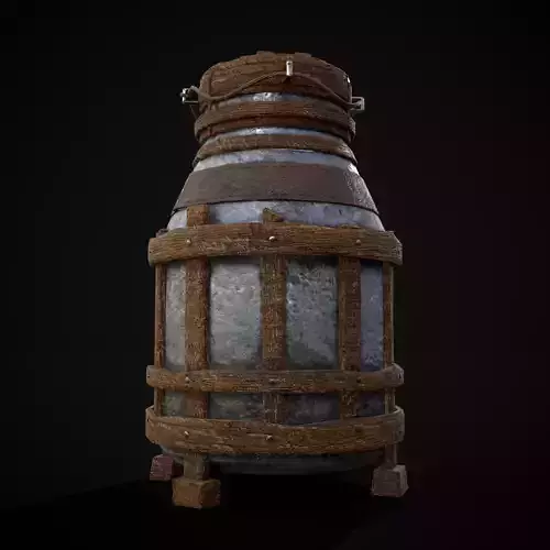 Metal Liquid Storage Container Low-poly 3D model