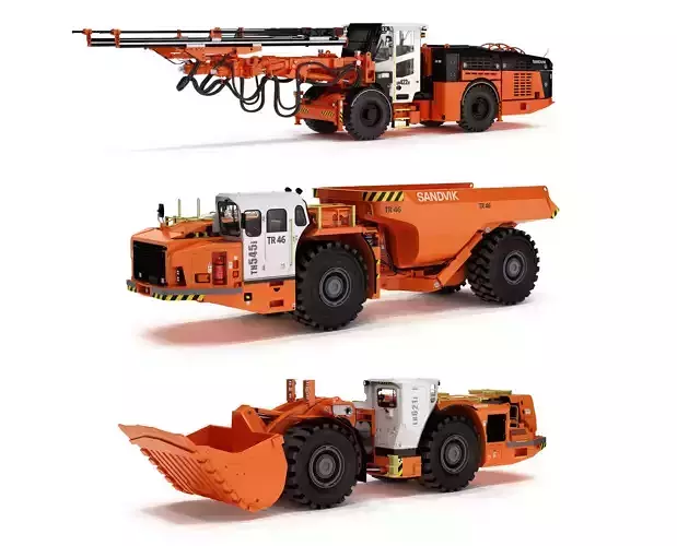 Underground Mining Machines Sandvic 3D model