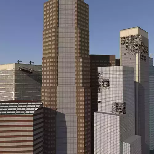 Low poly buildings Low-poly 3D model