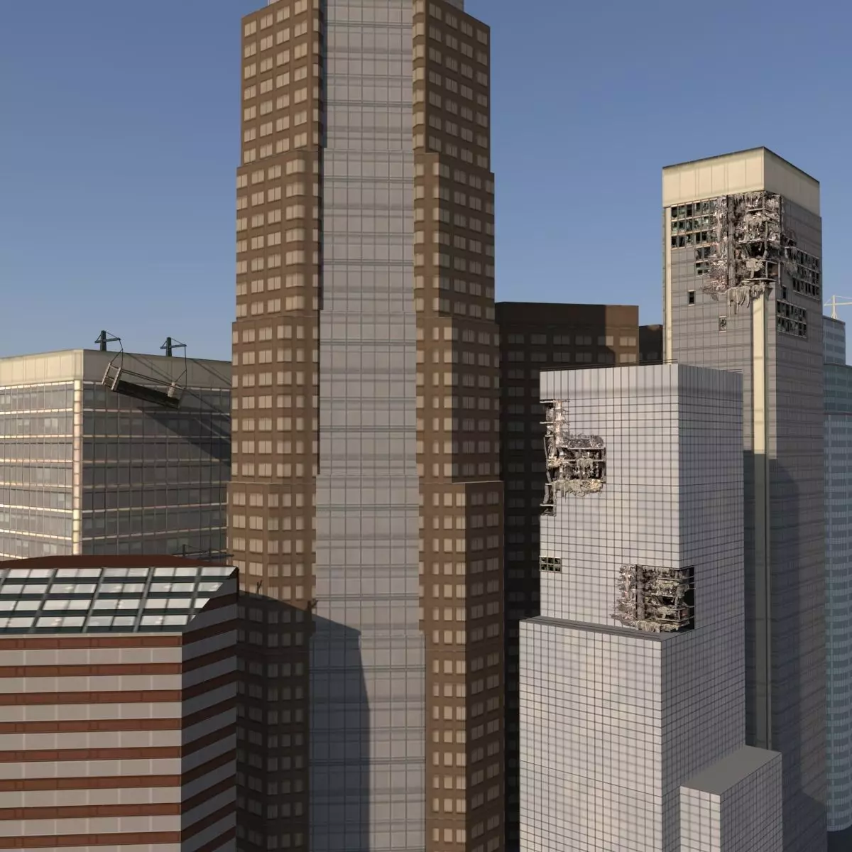 Low poly buildings Low-poly 3D model_0