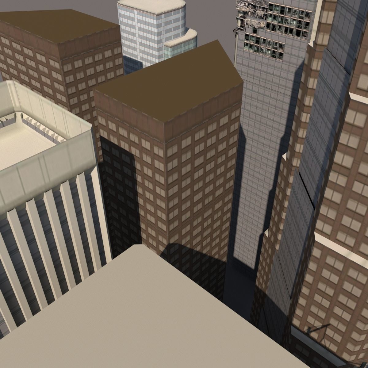 Low poly buildings Low-poly 3D model_2