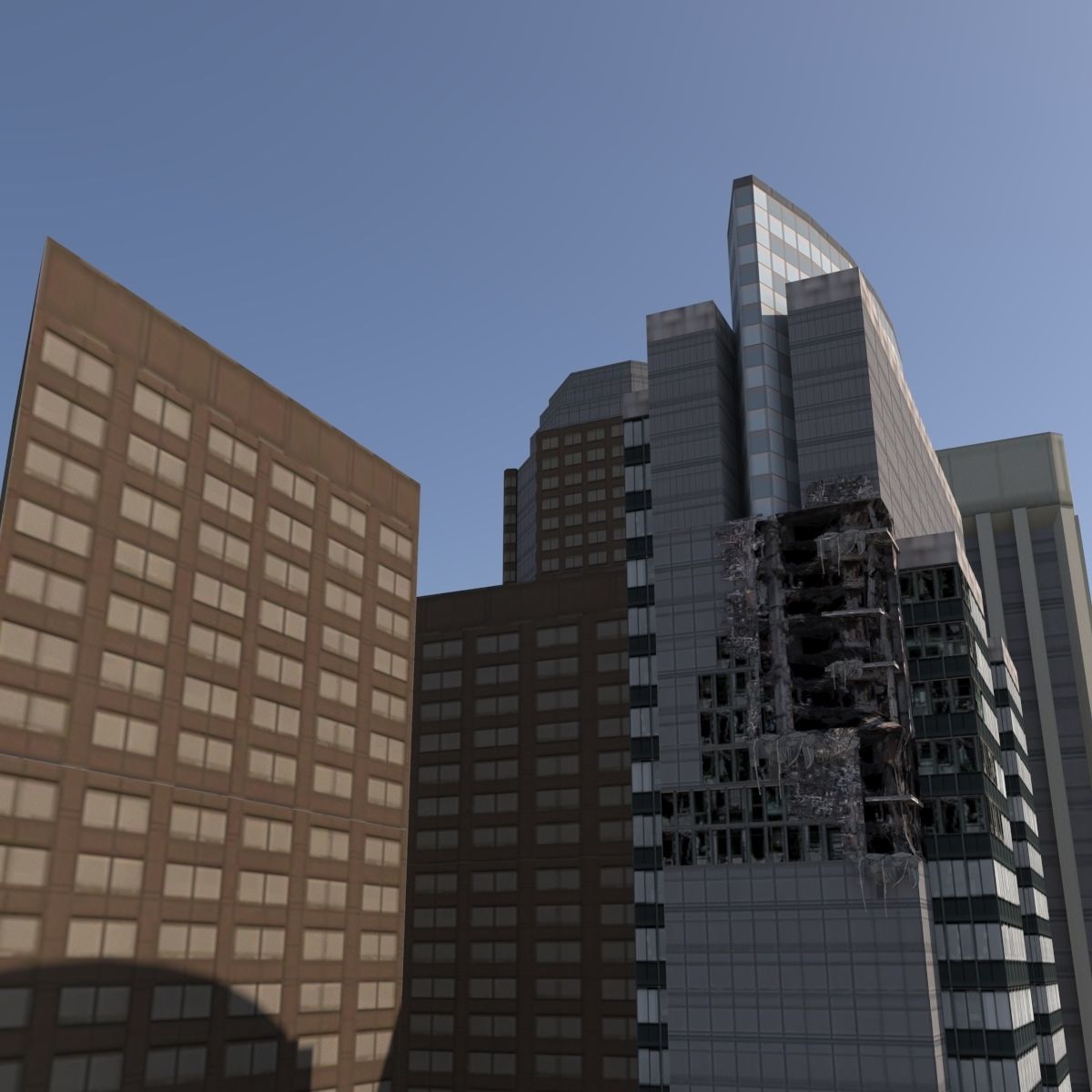 Low poly buildings Low-poly 3D model_4