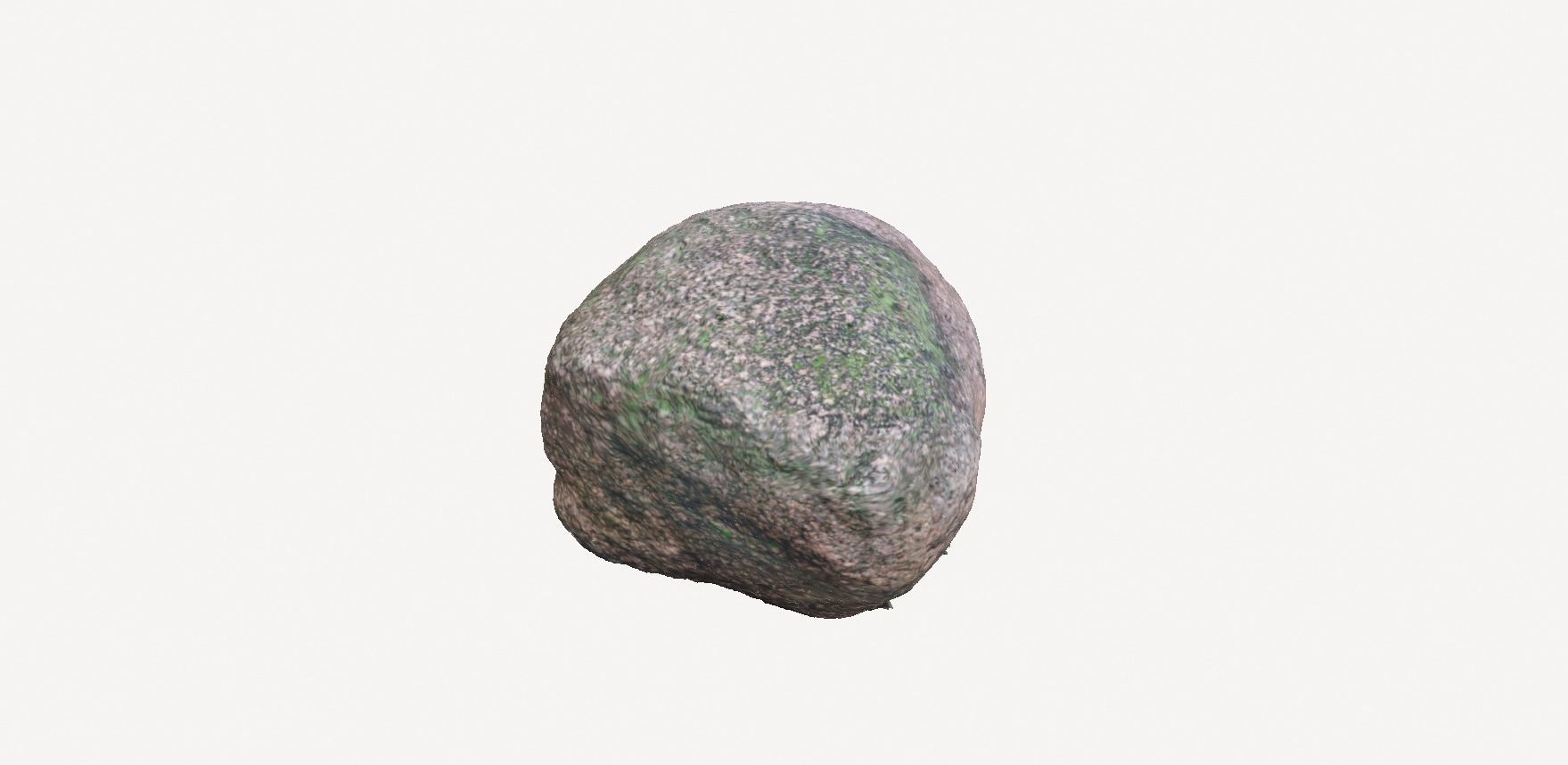 Round Stone With Moss and Leaves - A - Cleaned Version 3D model_2