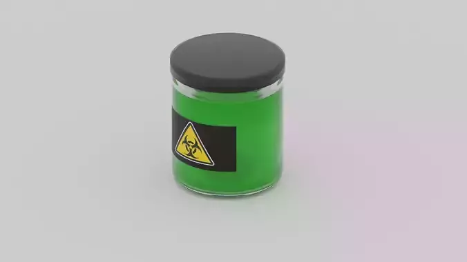 Jar with green liquid