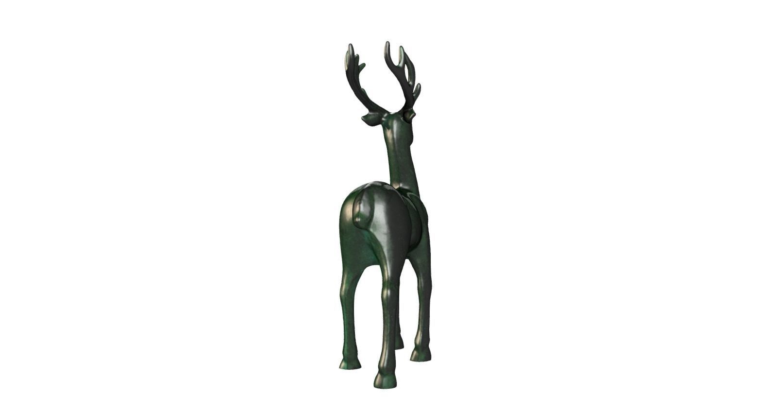 Christmas Reindeer statue 3D print model_6