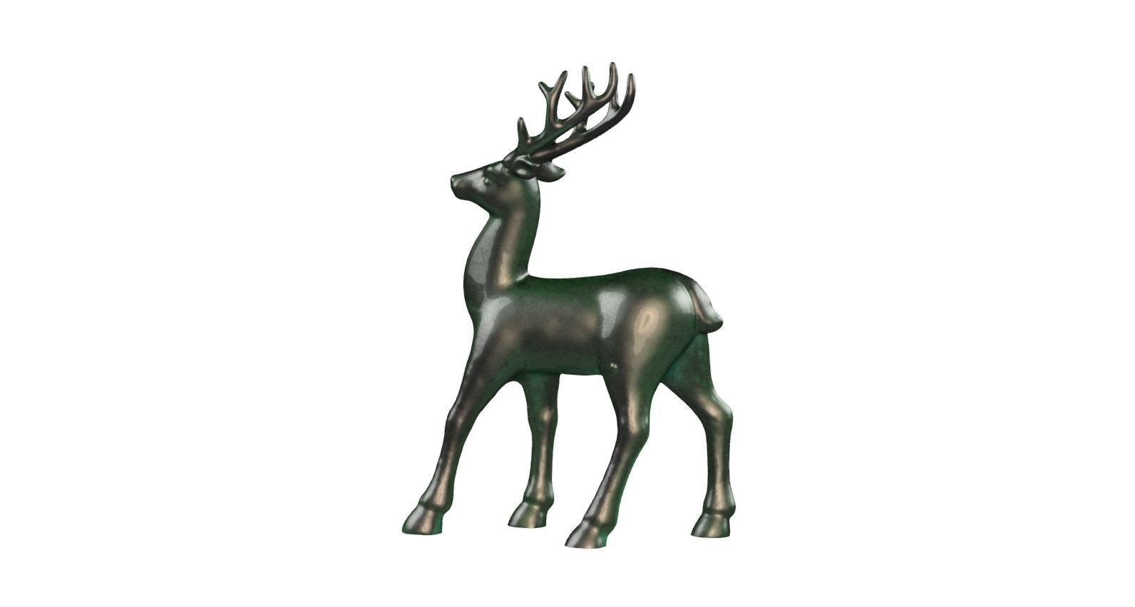 Christmas Reindeer statue 3D print model_4