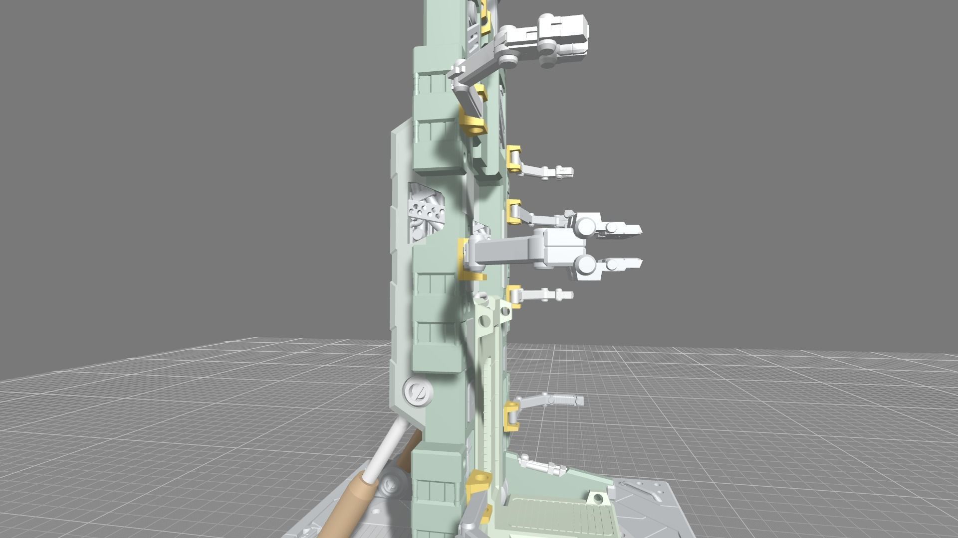 MGMHB08FMC Full Mechanic Details Mech Hangar MG 3D print model_3