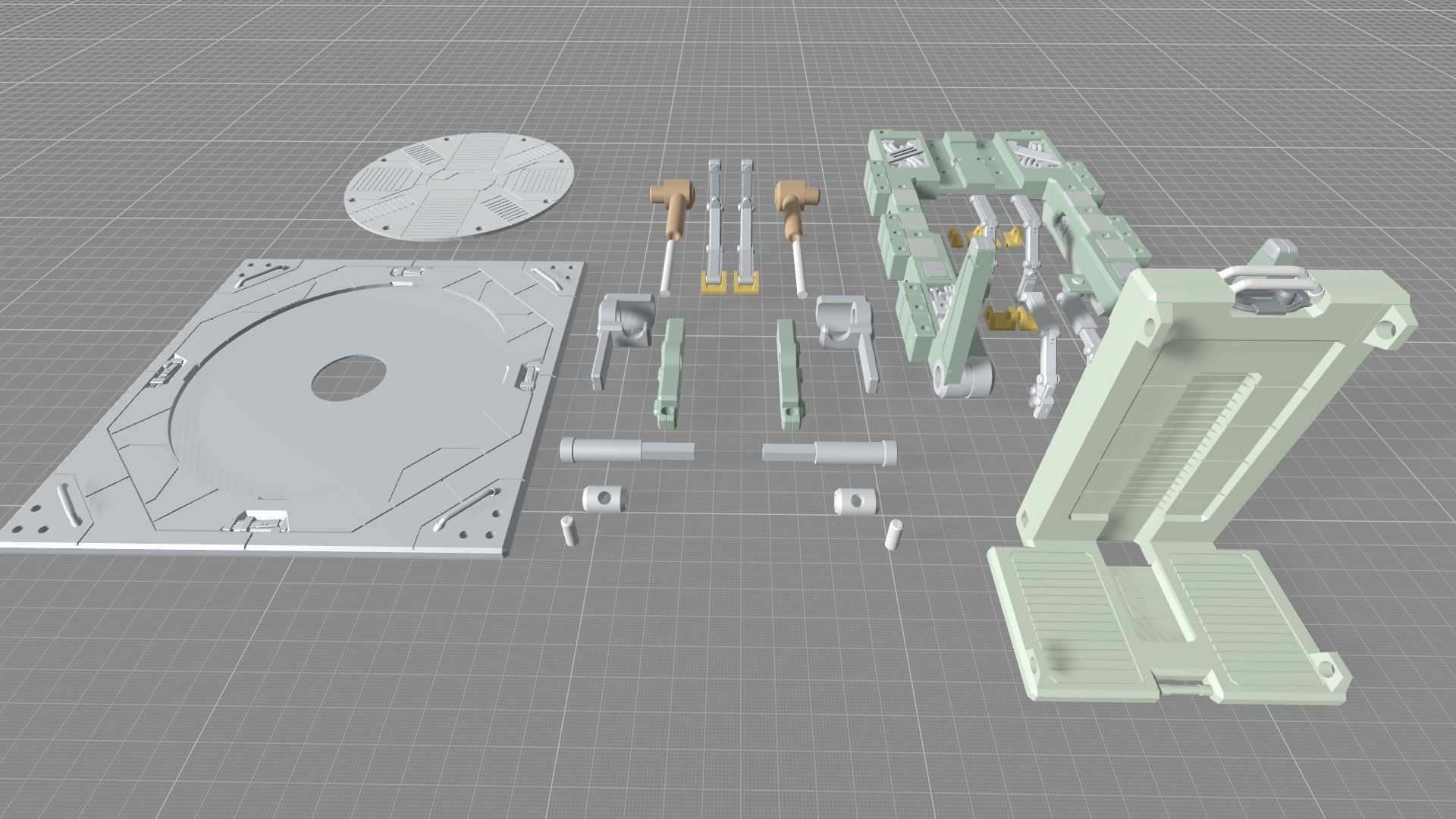 MGMHB08FMC Full Mechanic Details Mech Hangar MG 3D print model_13