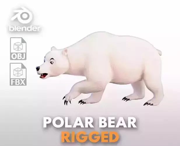 Polar Bear - Rigged Cartoon Character for Blender