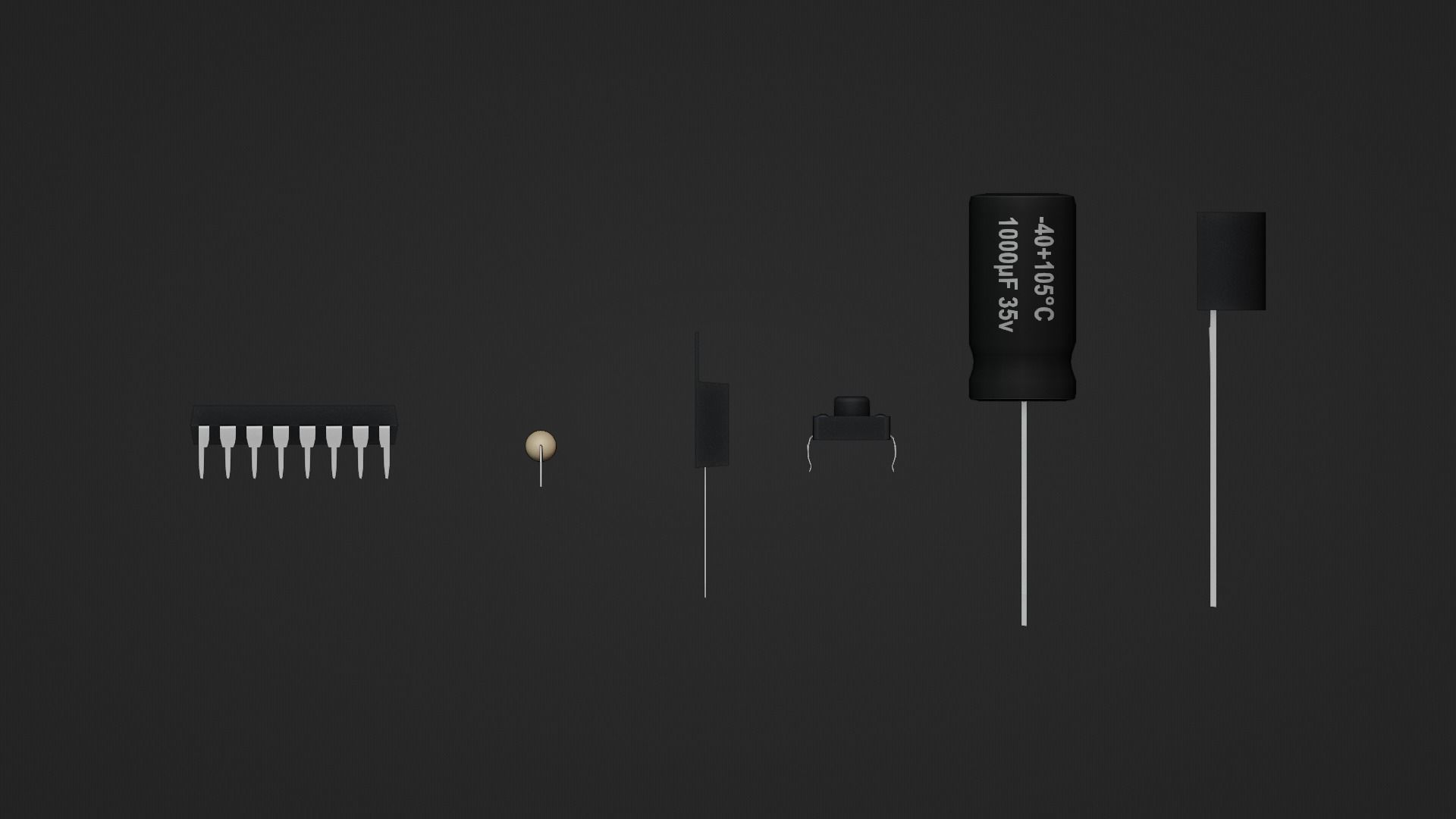 Circuit Elements Low-poly 3D model_17
