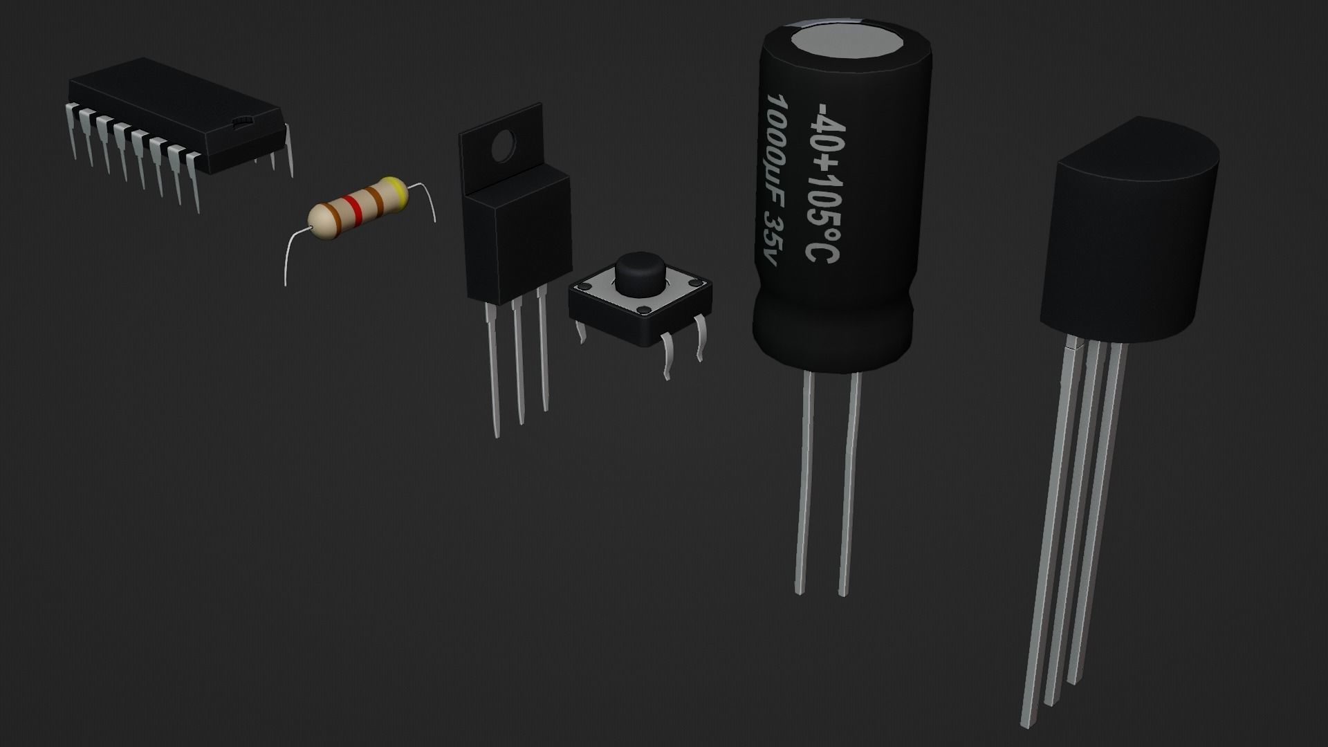 Circuit Elements Low-poly 3D model_15