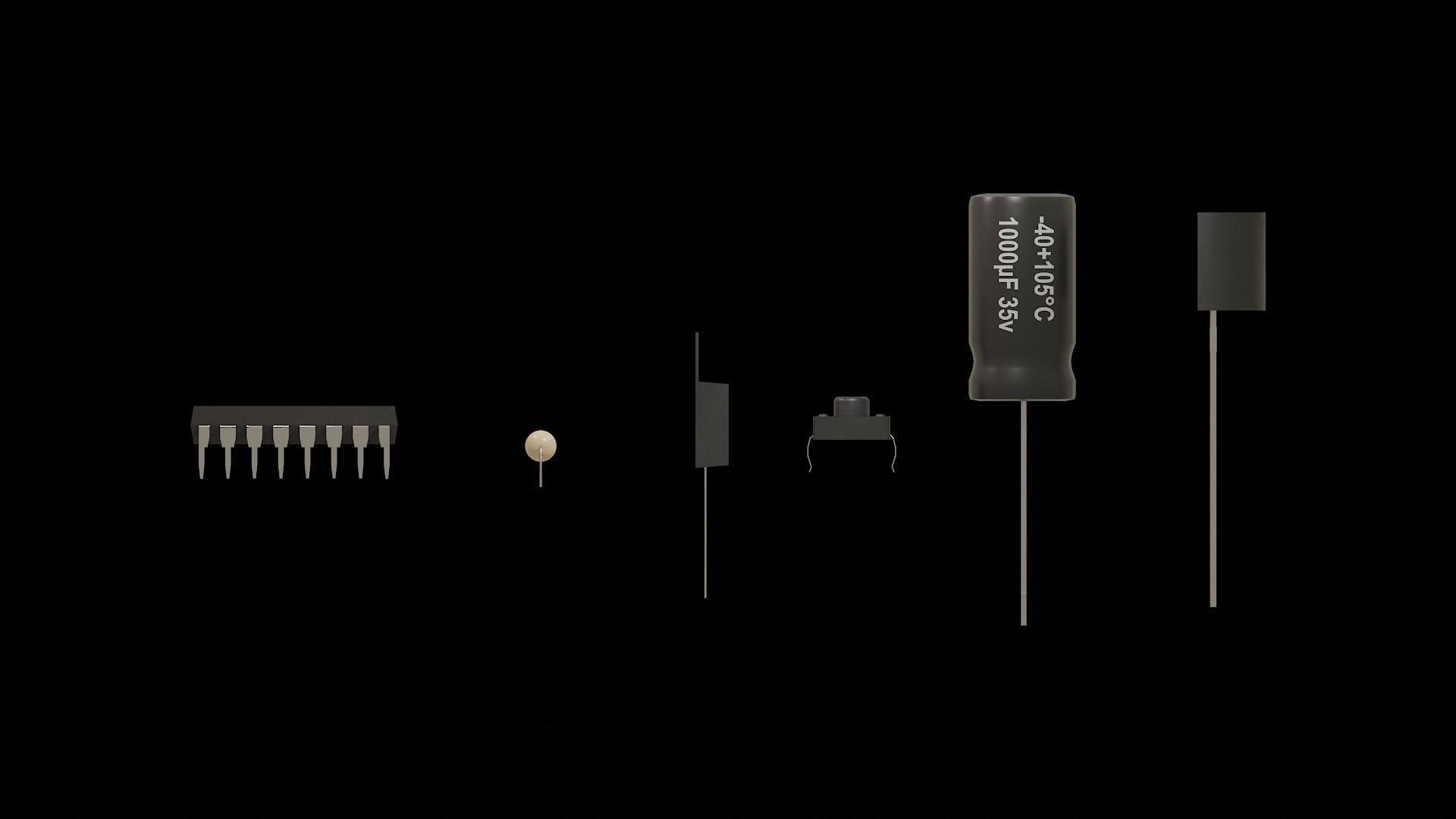 Circuit Elements Low-poly 3D model_5