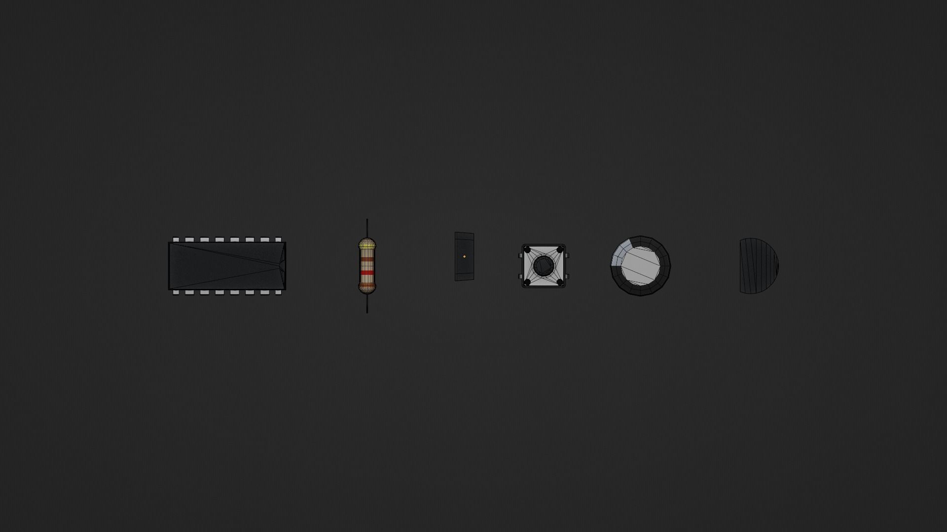 Circuit Elements Low-poly 3D model_20